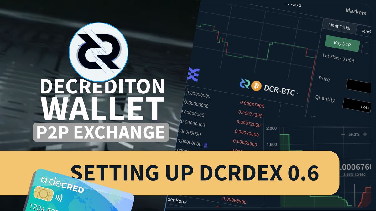 Setting up DCRDEX 0.6 in Decrediton