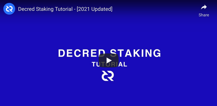 Decred Staking Tutorial - [2021 Updated]